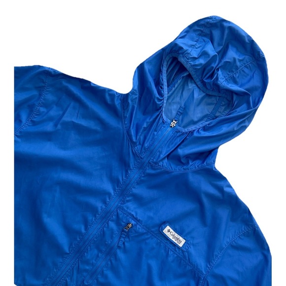 Columbia PFG Hooded Windbreaker Jacket Blue Mint Fishing Outdoor Size L Mens - Picture 2 of 9